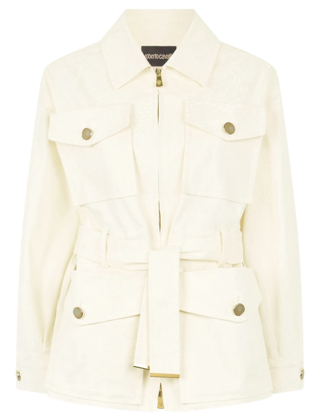 Roberto Cavalli Cream Utility Field Jacket